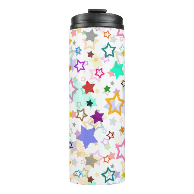 Termo Estrellas Coloridas Blancas  (Anverso)