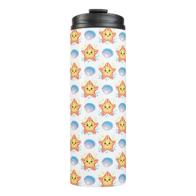 Termo Estrellas de mar y conchas adorables (Anverso)