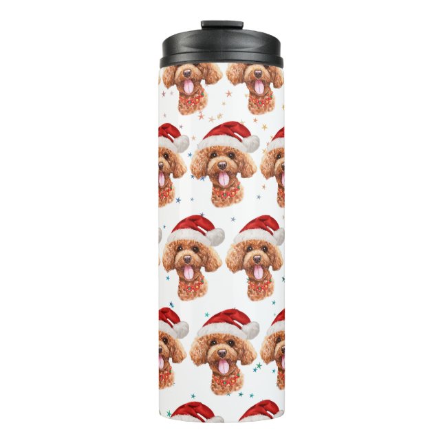 Termo Estrellas de Navidad de la raza de perro Caniche (Anverso)
