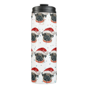 Termo Estrellas de Navidad de la raza de perro Pug