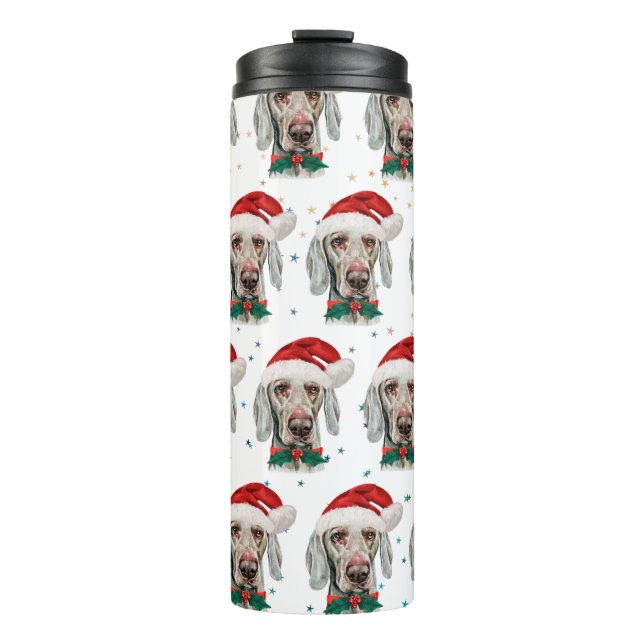 Termo Estrellas de Navidad de la raza de perro Weimarane (Anverso)