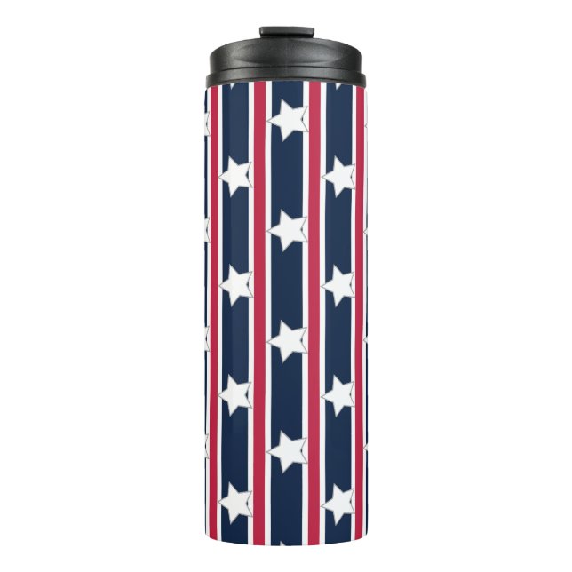 Termo Estrellas patrióticas divertidas y divertidas (Anverso)