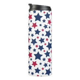 Termo Estrellas rojas y azules - Patrón de bandera estad