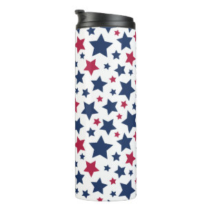 Termo Estrellas rojas y azules - Patrón de bandera estad