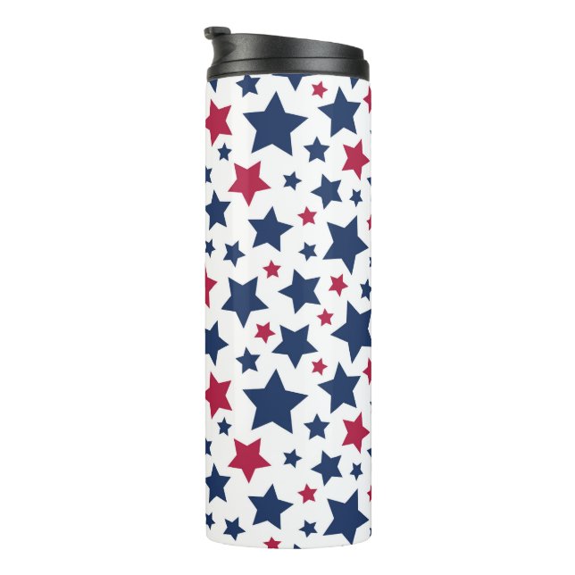Termo Estrellas rojas y azules - Patrón de bandera estad (Rotado hacia la derecha)
