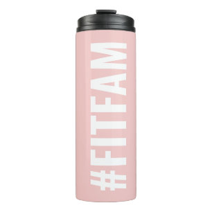 Termo Etiqueta Encajada Fam Lema Blanco Rosa Moderno
