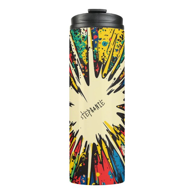 Termo Explosión de arte pop de estilo cómico (2) (Anverso)