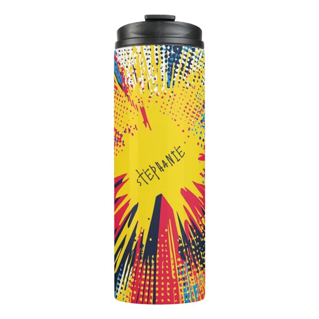 Termo Explosión de arte pop de estilo cómico (3) (Anverso)