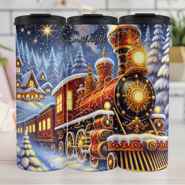 Termo Expreso de Navidad Opulento Rojo Dorado (Subido por el creador)