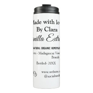 Termo Extracto de vainilla de ingredientes caseros añadi