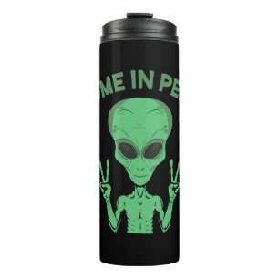 Termo Extraterrestre Verde Vengo En Paz Ovni Extraterres