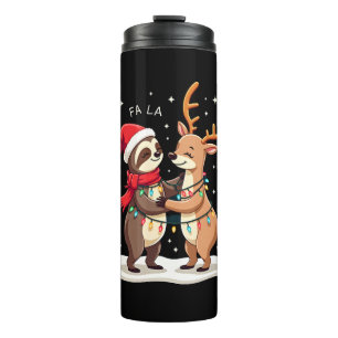 Termo Fa La La Llama Luces de Navidad Perezoso Montando