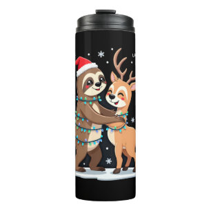 Termo Fa La La Llama Luces de Navidad Perezoso Montando