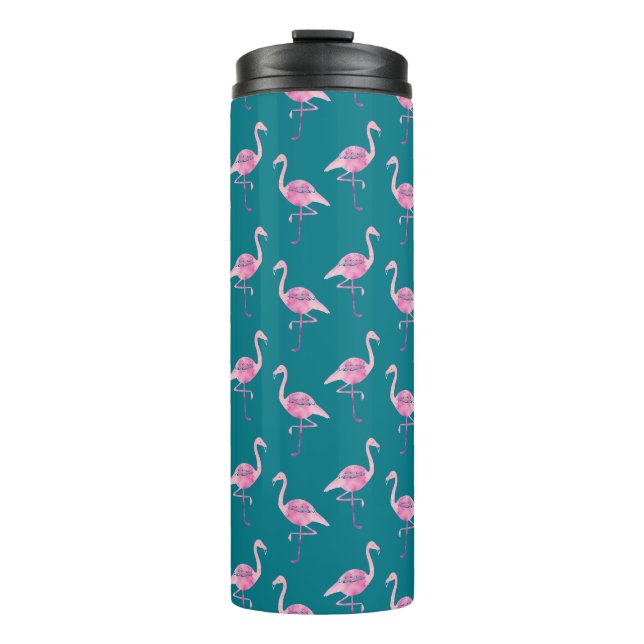 Termo Fabuloso Patrón de acuarela rosado (Anverso)