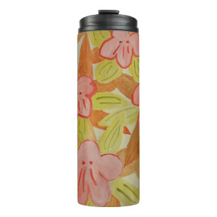 Termo Fall Colored Flowers Thermal Tumbler