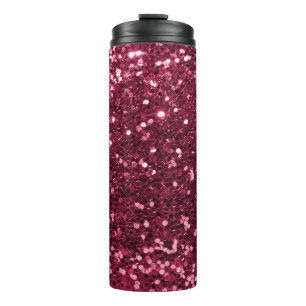 Termo Falsa chispa rosada magenta fresca del purpurina