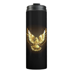 Termo Falsa paloma de paz del Relieve metalizado dorado