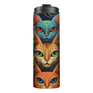 Termo Familia Artsy Colorful Cat 2 modo Selfie