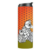 Familia de aves y puntos de polka