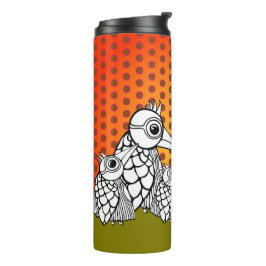 Termo Familia de aves y puntos de polka