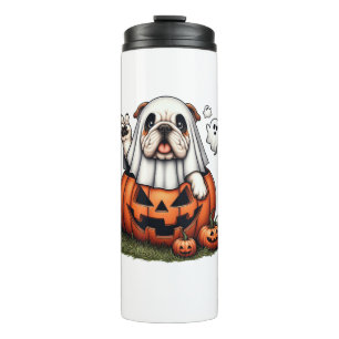 Termo Famoso Bulldog inglés Fantasma Boo Halloween Mujer