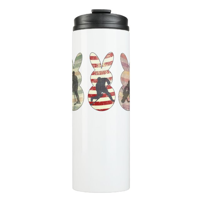 Termo Famoso deporte de hockey sobre hielo Pascua Conejo (Anverso)