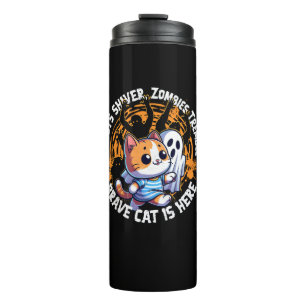 Termo Famoso gato valiente caminando fantasma asustado q
