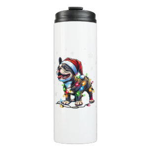 Termo Famosos Navidades de Bulldoges franceses Santa Hat