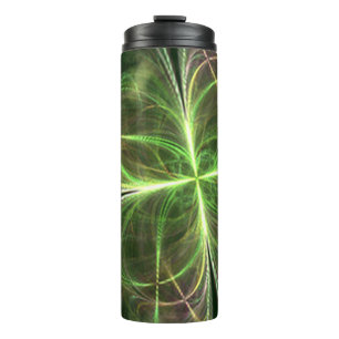 Termo Fantasía abstracta cuatro deja trono verde