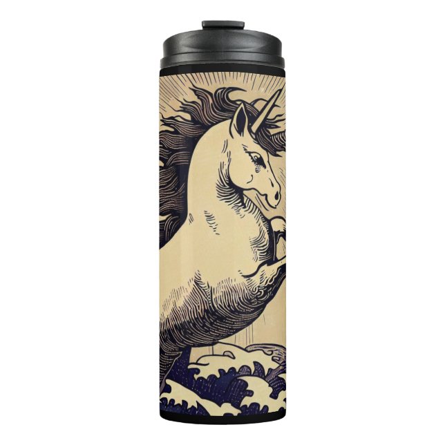 Termo Fantasía Unicornio - Woodcut 1 (Anverso)