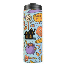 Termo Fantasmas, Calabazas, Gatos y Diseño Continuo Espe