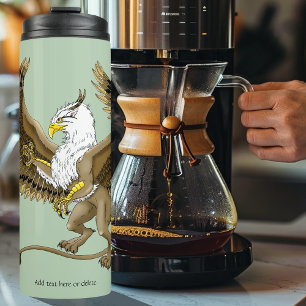 Termo Fantástico Grifo Marrón Majestuoso Griffin Mitológ