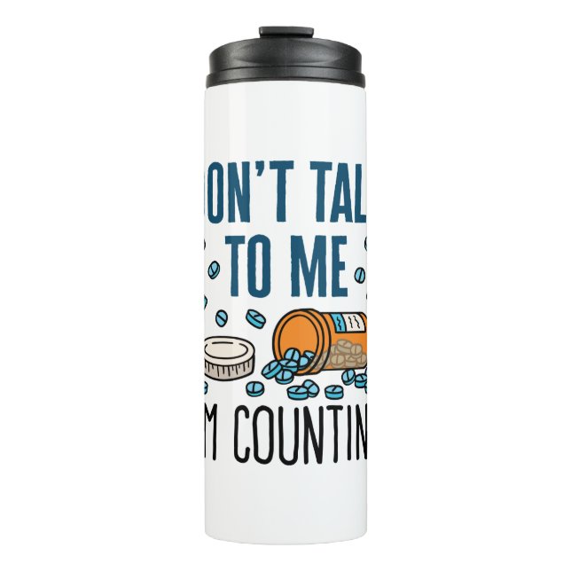 Termo Farmacy Tech no me hable, estoy contando (Anverso)