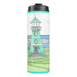 Termo Faro de verano 3; Tumbler térmico; Aqua brillante