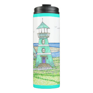 Termo Faro de verano 3; Tumbler térmico; Aqua brillante