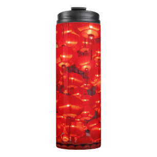 Termo Faros rojos tradicionales decorados para los nuevo