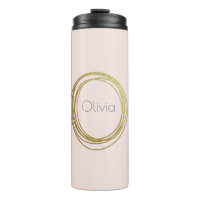 Faux Gold Abstract Circle Design con nombre