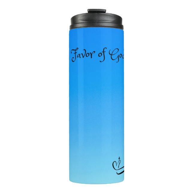 Termo Favor de Dios (degradado azul) Tumbler térmico (Anverso)