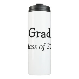 Termo Felicidades por graduación clase de 20xx agregar n