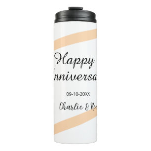 Termo Felicitaciones de aniversario de bodas nombre líne