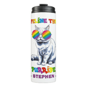 Termo Feline The Purride - Gato LGBTQ del Orgullo Guay