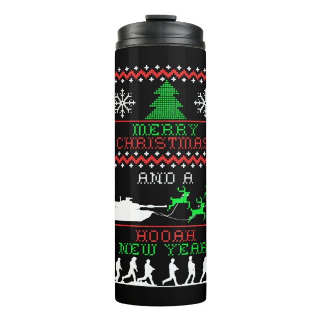 Termo Feliz Año Nuevo del Ejército de Navidad (Anverso)