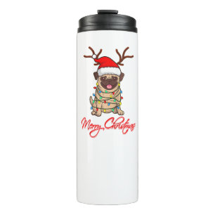 Termo FELIZ CHRISTMAS PROPIETARIO DE PUG Navidades feos