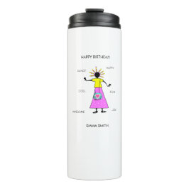 Termo Feliz cumpleaños, increíble danza Chica