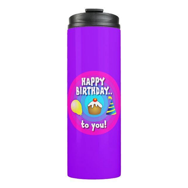 Termo Feliz Cumpleaños Para Usted - Tipografía (Anverso)