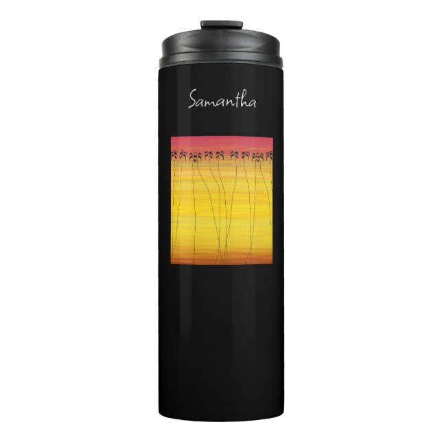 Termo Feliz cumpleaños, verano tropical (Anverso)