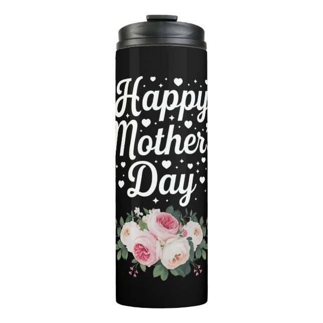 Termo Feliz día de la madre cute a mamá floral abuela es (Anverso)