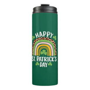 Termo Feliz día de San Patricio Arcoíris Trébol