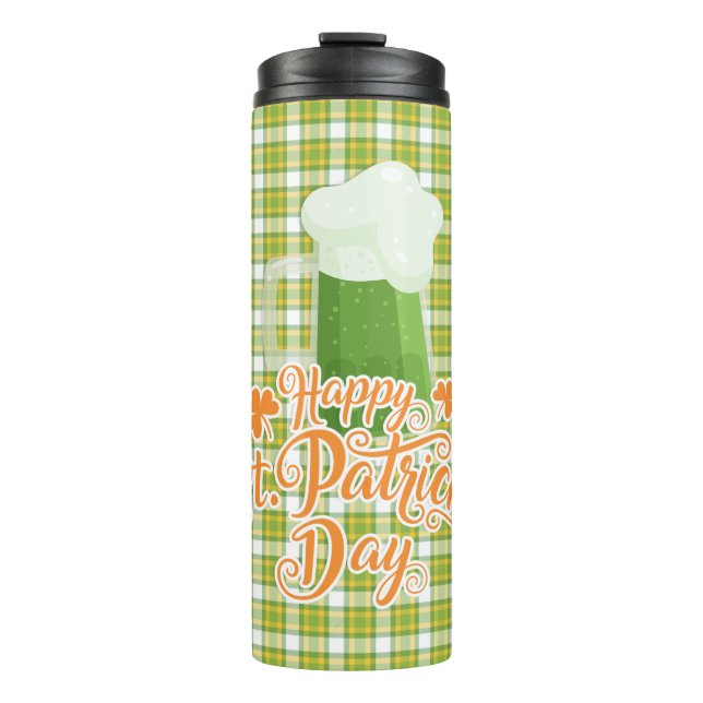 Termo Feliz Día de San Patricio - Cerveza verde en salsa (Anverso)