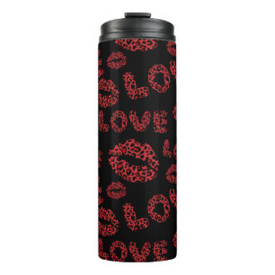 Termo Feliz día de San Valentín Amor Elegante Rojo y Neg